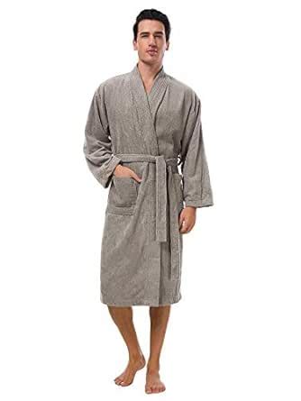 Buy SIORO Cotton Terry Mens Robe Terrycloth Kimono Towel Bathrobe Soft ...