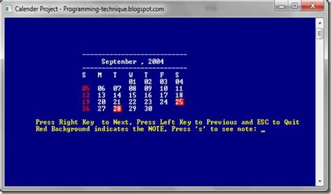 Image result for Coding for a Calendar Using C-language