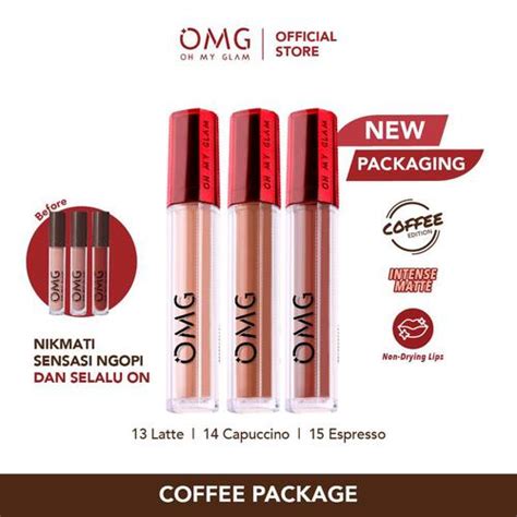 Jual OMG OH MY GLAM Mattelast Lip Cream Coffee Package - Lip Cream ...