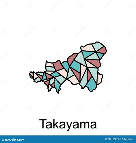 Map City of Takayama Design, High Detailed Vector Map - Japan Vector Design Template, Suitable ...