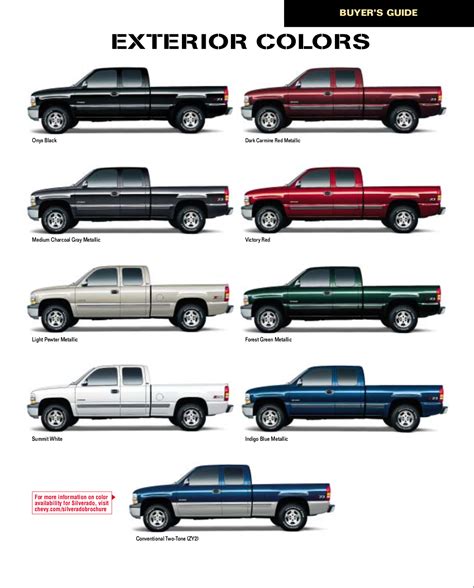 1999-2002 Silverado Paint Options | Chevy Trucks