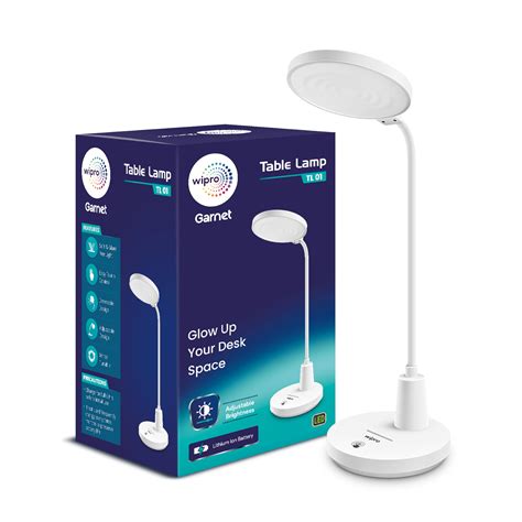 Buy Wipro 8W Rechargable LED Table Lamp (TL1)| 3 in 1 Color Changing ...