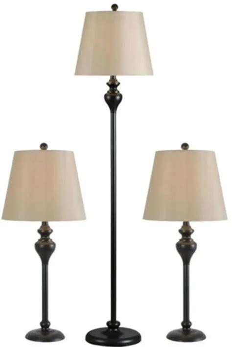 Classic 3-Piece Lamp Collection – Floor & Desk Lamps with Soft Light ...
