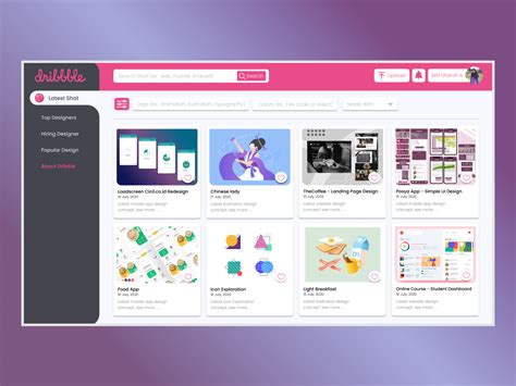 Dribbble Redesign Concept by Sitti Ufairoh Azzahra on Dribbble