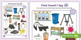 Initial and Final Sounds I Spy Digraphs ch, sh, th,ng, qu Activity Pack
