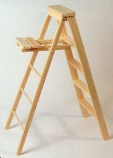 Akira Miniature Wooden Step Ladder with Platform Folding Furniture ...