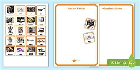 (KS1) Victorian and Modern Kitchen Sorting Activity