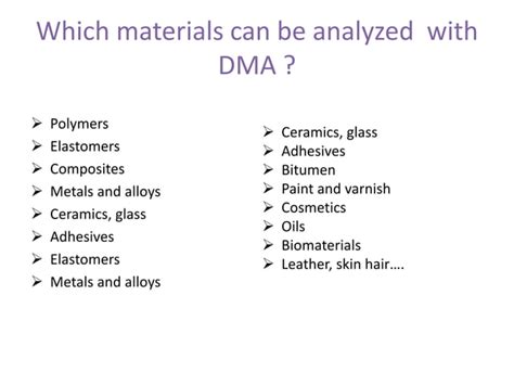 Dynamic Mechanical Analysis DMA Presentation 的图像结果