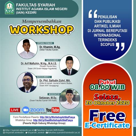 Workshop Publikasi di Jurnal Ilmiah IAIN Kediri