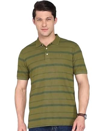 Buy Indian Terrain Men Striped Green Polo T-Shirt at Amazon.in