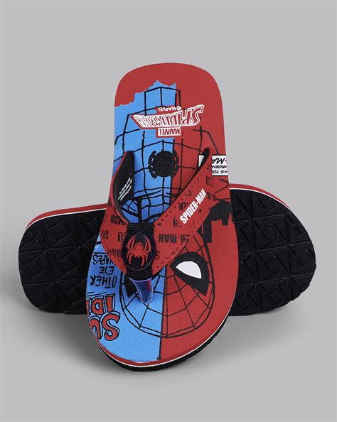 Spiderman Printed Red Flip-Flops For Kids Boys – Kidsville