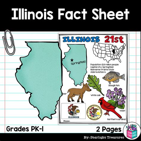 Illinois Fact Sheet for Early Readers - A State Study | Made By Teachers