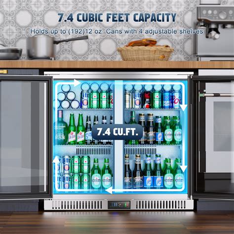 Coolski Back Bar Cooler Counter Height Beverage Refrigerator Stainless ...