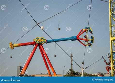 Amusement park, swing editorial image. Image of beautiful - 98700095