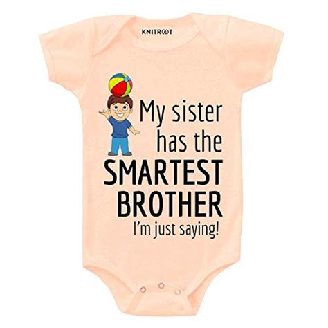 Buy KNITROOT Rakshabandhan Special Unisex Baby Romper Peach Color Half ...