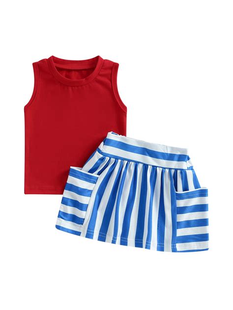 Bagilaanoe 4th of July Clothes for Toddler Baby Girls Sleeveless Tank ...