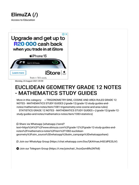 Image result for Euclidean Geometry Grade 12 Examples