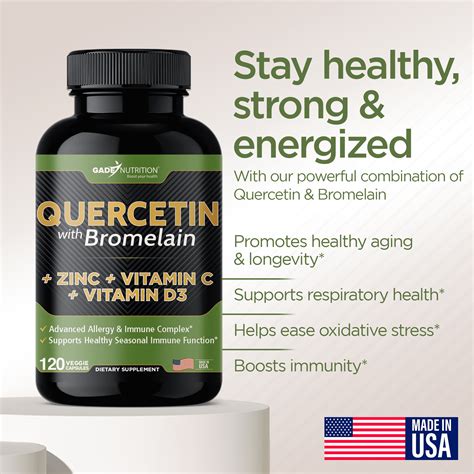 GADE NUTRITION Nettle Quercetin with Bromelain, Vitamin C, Vitamin ...