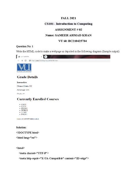 Image result for CS301 Assignment 1 Explained