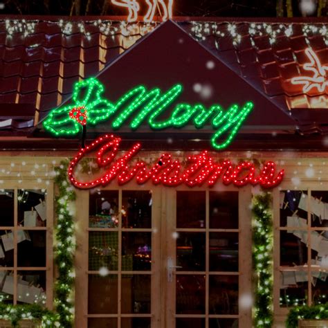 Amazon.com : Tujoe Merry Christmas Light Sign 49" x 26" 630 LED Large ...