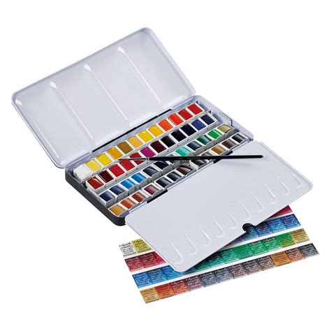 Sennelier L'Aquarelle French Artists' Watercolor Metal Case Set of 48 ...