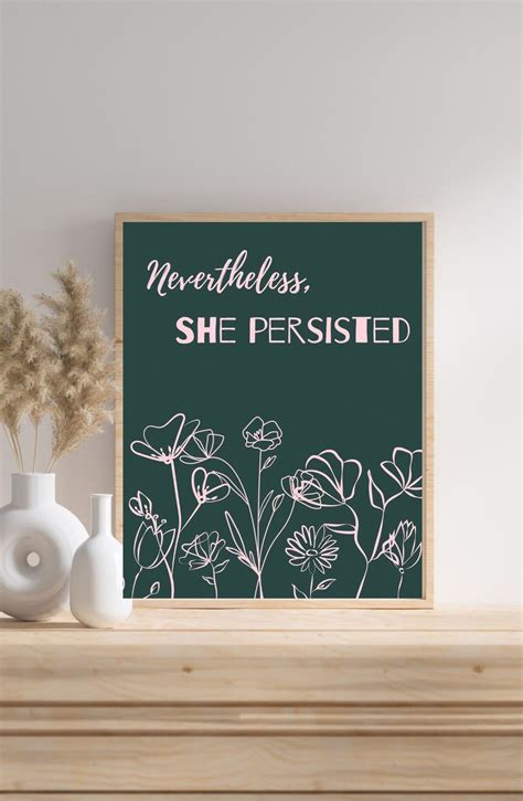Nevertheless She Persisted Print, Feminist Print, Feminism Poster ...