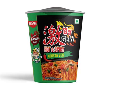Geki Nissin Geki Hot & Spicy Korean Cup Noodles Vegetarian Flavor 70 Gm ...