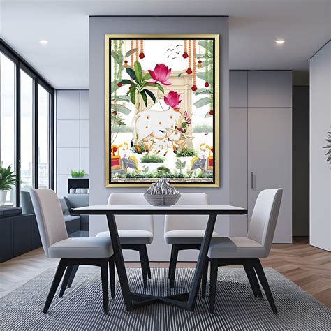 Kamdhenu Cow Pichwai Wall Art – Spiritual Canvas for Vastu Homes ...