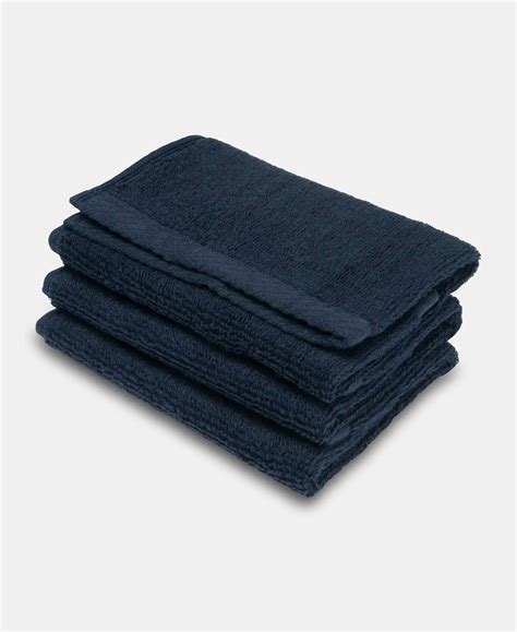 Buy Cotton Terry Ultrasoft and Durable Solid Face Towel - Navy (Pack of ...