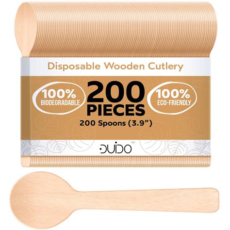 Disposable Small Wooden Spoon 3.9 inch- (Pack of 200) Mini Wooden ...