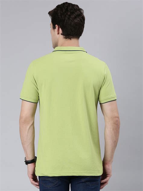 Classic Polo Men's Half Sleeve Green Polo Neck Slim Fit Solid T-Shirt