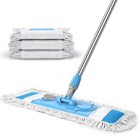 Microfiber Dust Mop with 3 Reusable Pads, Extendable Handle, Wet & Dry ...