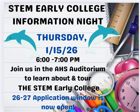 STEM Early College Information Night, Albemarle High School, 15 January ...