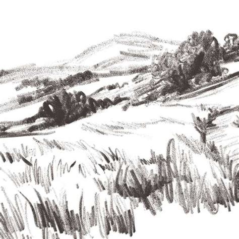 Charcoal Landscape Canvas Wall Art, 28x22