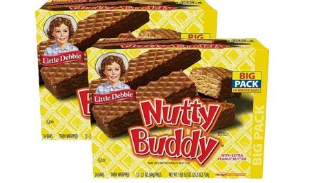Little Debbie Big Pack Nutty Buddy Wafer Bars, 12 Wraps, 24 Cookies Per ...