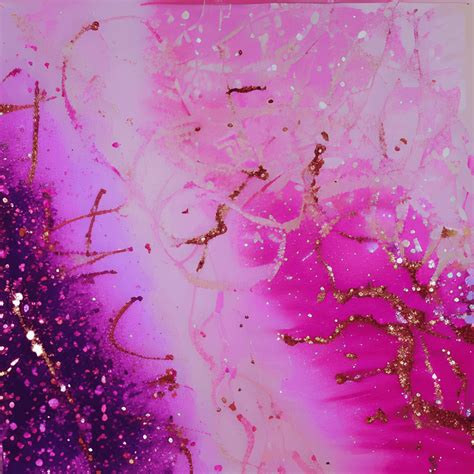 Pink Glitter Abstract Painting · Creative Fabrica
