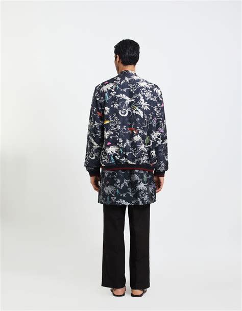 SD Rainforest Janbaaz Bomber Jacket Black Silk Damask – SUKETDHIR