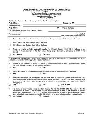 Fillable Online OWNER S CERTIFICATE OF CONTINUING PROGRAM COMPLIANCE ...