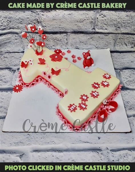 1 Number Shape Cake - Creme Castle