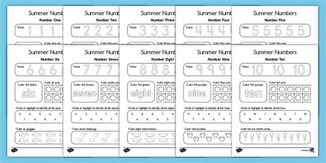 Summer Math: Numbers 1-10 Activity Pack