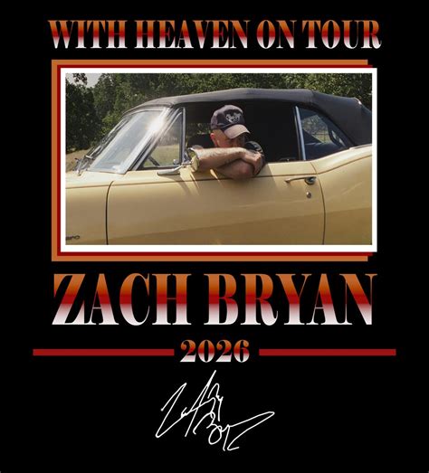 Zach Bryan con Heaven On Tour 2026 Archivo PNG (Descarga digital) - Etsy México