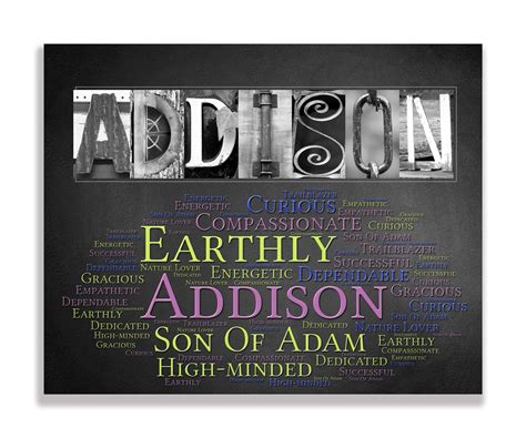 Addison Name Meaning Gift | 4 Digital Prints – Letter Art Gifts