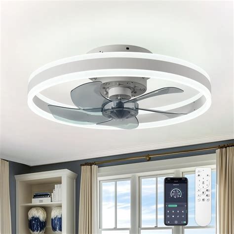 Amazon.com: Feqwgny 20'' Low Profile Ceiling Fan with Light, Flush ...