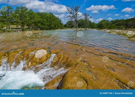 Frio River Erosion Channels and Waterfall Rapid Tropical Texas Stock ...