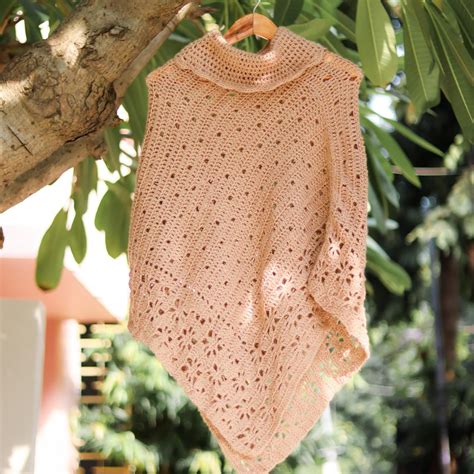 Pure Wool Peach Poncho – The Bengal Store