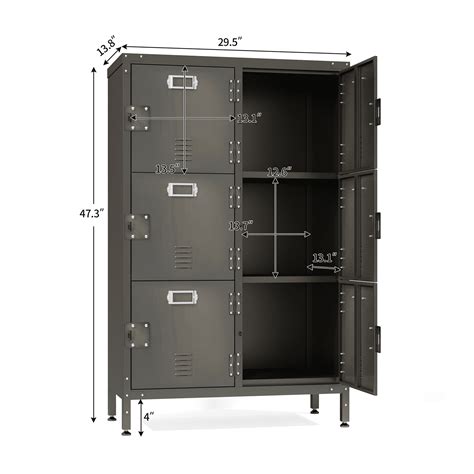 Buy BYNSOE Metal Locker Storage Cabinet, 47.3” Tall Steel Industrial ...