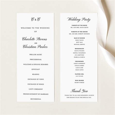 Image result for Example of a Simple Wedding Program