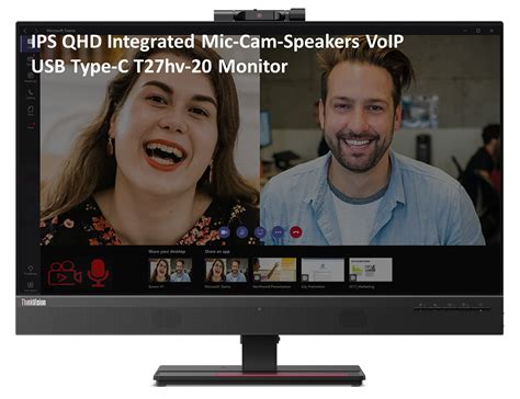 Lenovo ThinkVision T27hv-20 27" (68.58cms) QHD IPS (2560x1440) 350 nits ...