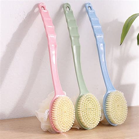 Soft Double-Sided Long Handle Bath Brush – Body Scrubber & Shower Back ...