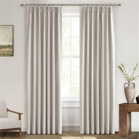 Amazon.com: MASWOND Extra Wide Pinch Pleated Curtains, 84 x 84 inches Long Light Filtering Semi ...
